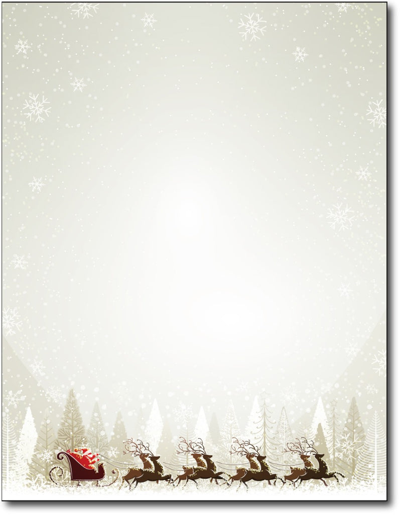 Santa & Reindeer Christmas Paper, measure(8 1/2" x 11"), compatible with inkjet and laser