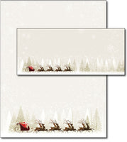 santa and reindeer christmas holiday xmas bulbs Letterhead & Envelopes -  40 Sets, compatible with inkjet and laser