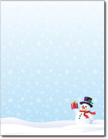 Snowman Gift Holiday Stationery, measure(8 1/2" x 11"), compatible with inkjet and laser