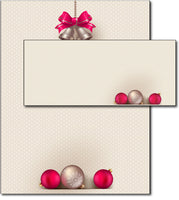 Christmas Stationery - Bells & Bulbs - (With Envelopes)