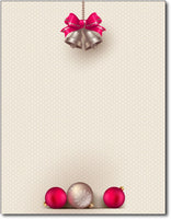 bells & bulbs christmas stationery Paper letterhead , measures 8 1/2" x 11", compatible with inkjet and laser