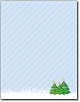 3 trees christmas stationery Paper letterhead , measures 8 1/2" x 11", compatible with inkjet and laser