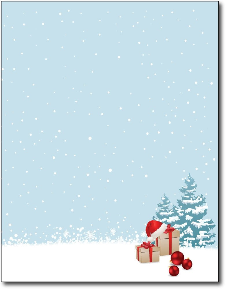 christmas morning christmas stationery Paper letterhead , measures 8 1/2" x 11", compatible with inkjet and laser