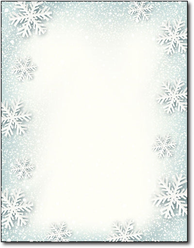 paper snowflakes vintage  christmas stationery Paper letterhead , measures 8 1/2" x 11", compatible with inkjet and laser