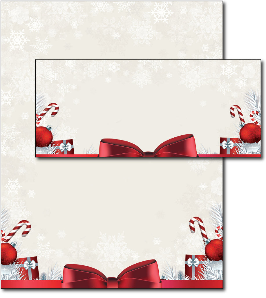 Holiday Present Christmas Letterhead & Envelopes