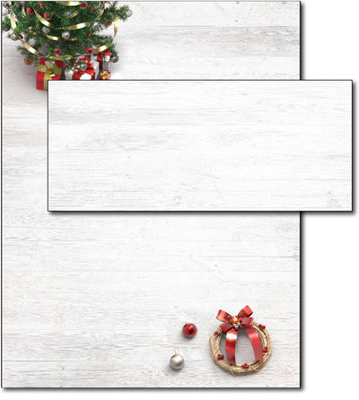 Christmas Stationery | Xmas Tree & Wreath | (With Envelopes)