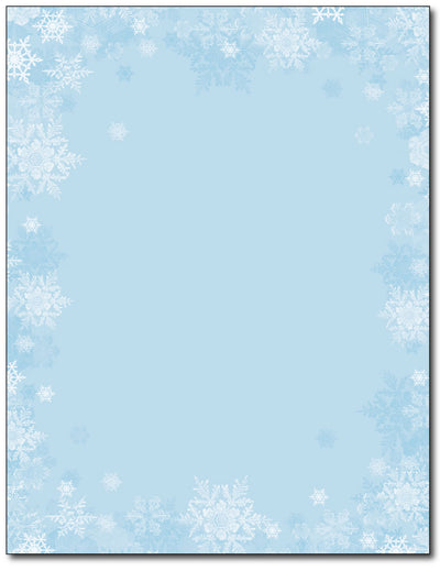 Blue Snowflakes Holiday Stationery