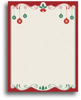 Holiday Letterhead - Red & Green Bulbs