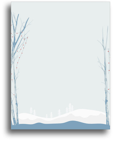 Holiday Letterhead - Blue Birch Trees