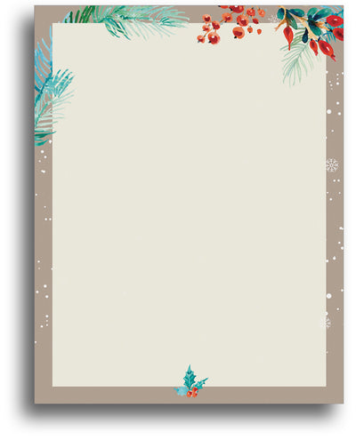 Christmas Letterhead - Watercolor Border