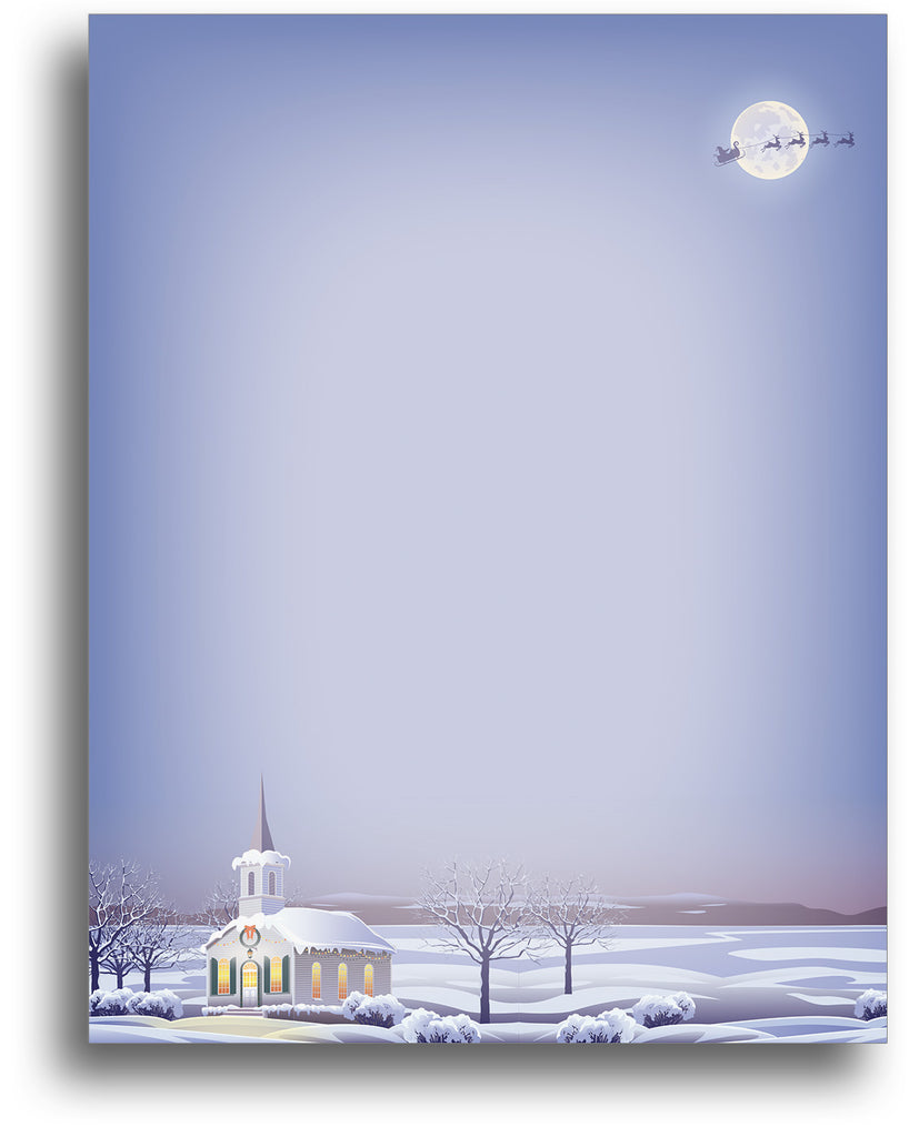 Christmas Church Holiday Stationery Paper
