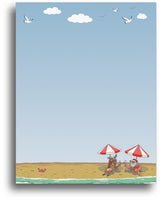 Santa at the Beach Holiday Stationery Paper