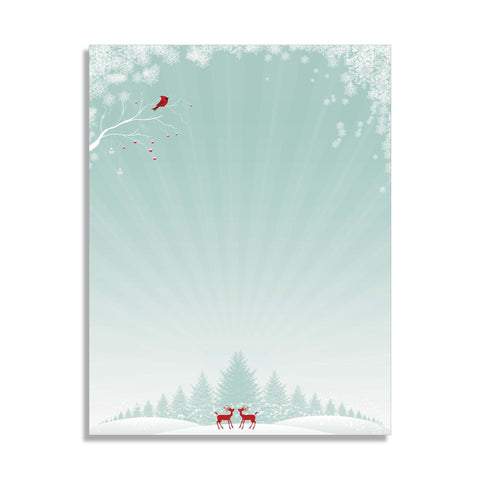 Christmas Cardinal - Holiday Letterhead - 70lb Text