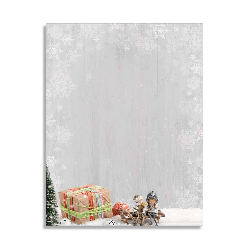 Cute Christmas Scene - Holiday Letterhead - 70lb Text