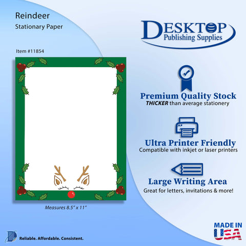 Reindeer - Christmas Stationery - 70lb Text