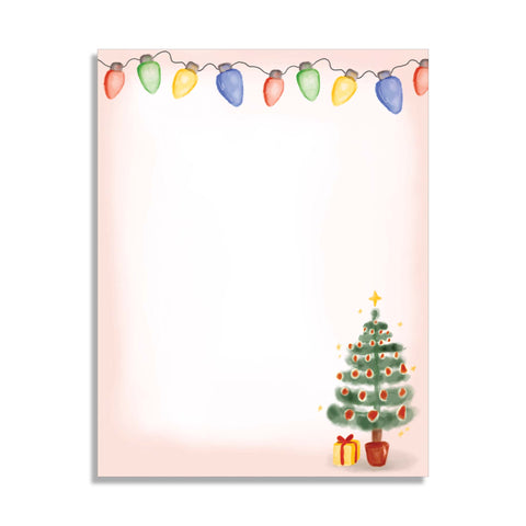 Xmas Watercolor - Holiday Stationery - 70lb Text