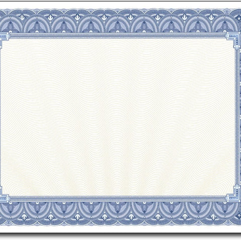 Blank Certificates | Blue Border | Desktop Supplies