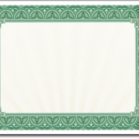 Blank Certificates | Green Border | Desktop Supplies