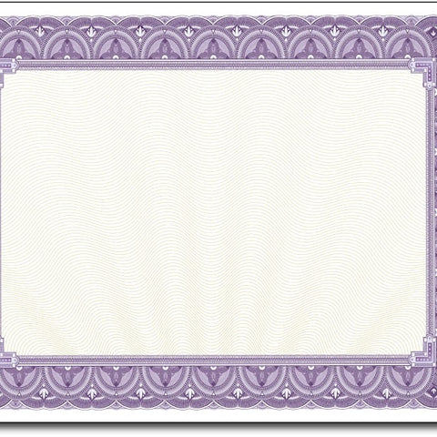 Blank Certificates | Purple Border | Desktop Supplies