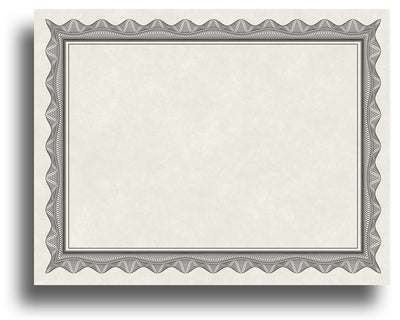 Blank Certificates - 80lb Text | Black Border (Parchment)