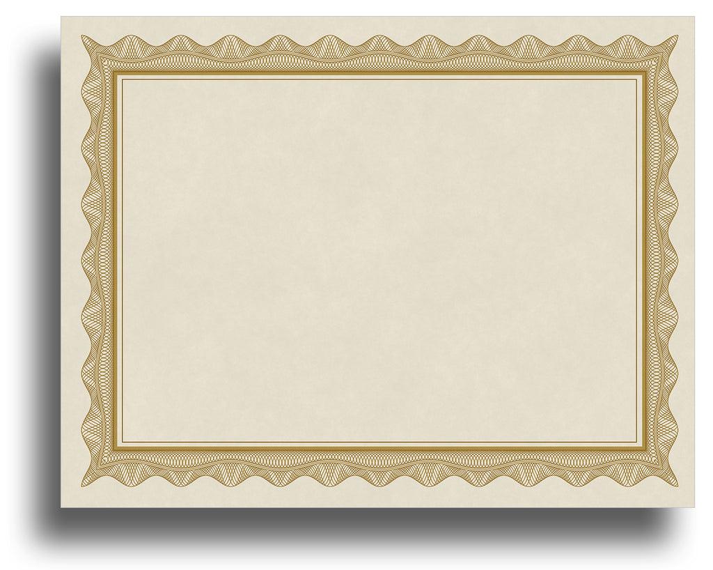 Blank Certificates - 80lb Text | Gold Border (Parchment)