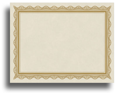 Blank Certificates - 80lb Text | Gold Border (Parchment)