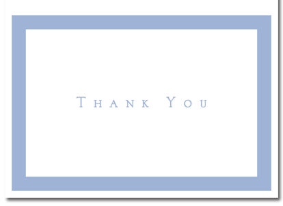 100lb Periwinkle Thank You Cards & Envelopes, measure ( 4.875" x 3.375")