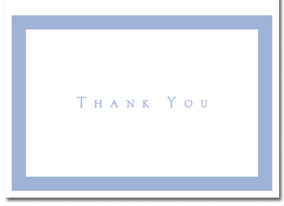 100lb Periwinkle Thank You Cards & Envelopes, measure ( 4.875" x 3.375")