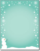 60 lb Silly Snowman Letterhead, measure( 5.625" X 7.875"), compatible with copier, inkjet and laser