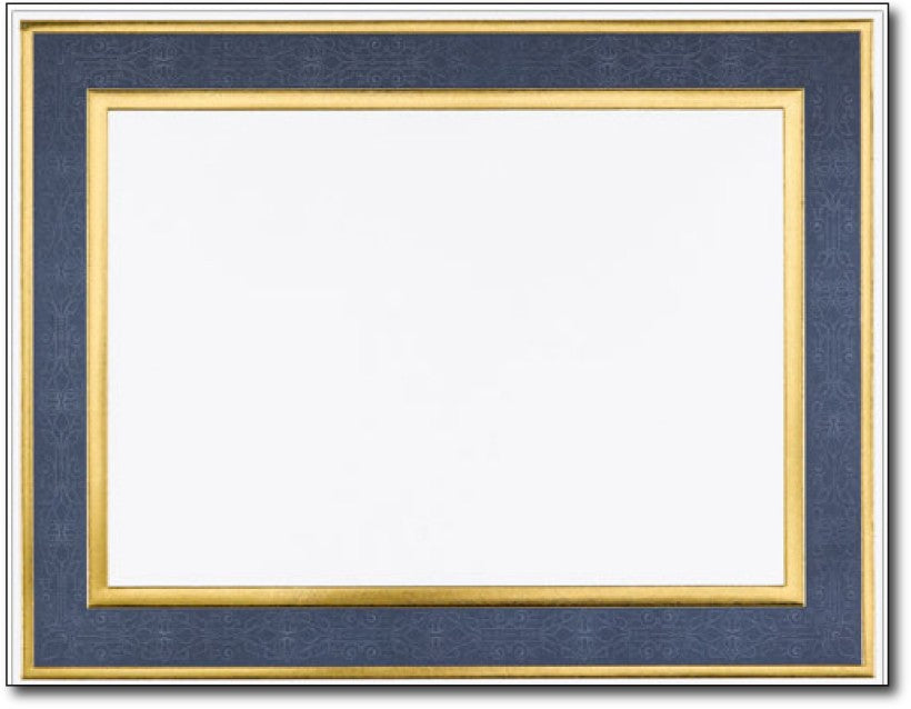 65lb Navy Foil Frame Certificates,  measure (8 1/2" x 11") ,compatible  with copier, inkjet and laser, matte both sides