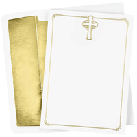  Foil Cross Invites with Envelopes