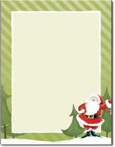 24 lb Jolly Santa Claus Stationery, measure(8 1/2" x 11"), compatible with copier, inkjet and laser
