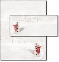 Snowman in Red Scarf Letterhead & Envelopes -  40 Sets, compatible with inkjet and laser