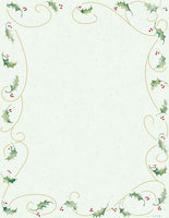Holiday Letterhead -Holly Bunch - (Matte: 60lb Text)