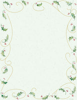 Holiday Letterhead -Holly Bunch - (Matte: 60lb Text)