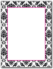 50 lb Black & White Damask Letterhead, measure(8 1/2" x 11" ), compatible with inkjet and laser, matte both sides