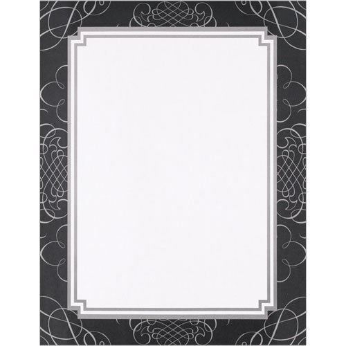 Black and Silver Scrolls Letterhead - 80 Sheets