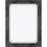 Black and Silver Scrolls Letterhead - 80 Sheets