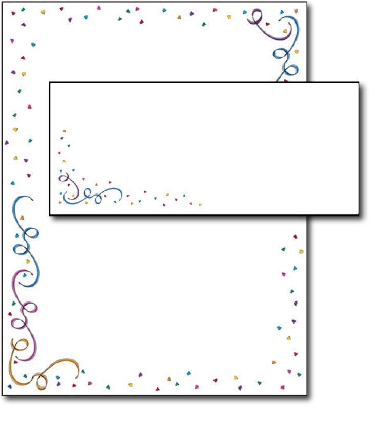 party elements letterhead stationery paper sheets envelopes set combo 