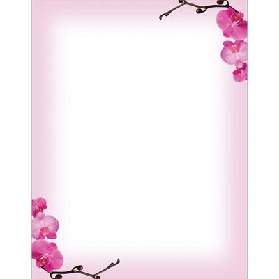 Pink Orchids Letterhead - 80 Sheets