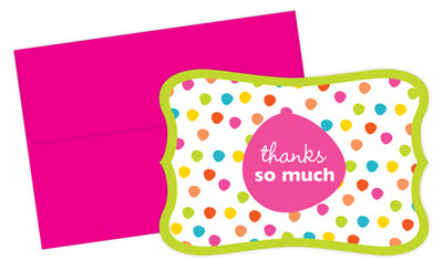 Circus Dots Paneled Thank You Note Cards - 24 Cards