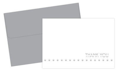 Silver Lotsa Dots Foil Thank You Cards featuring an elegant silver foil lettered cover