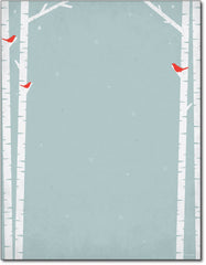 50lb Birch Tree Silhouette Stationery, measure(8 1/2" x 11"), compatible with inkjet and laser