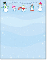 50lb Let It Snowmen Holiday Paper, measure (8 1/2" x 11") , compatible  with copier, inkjet and laser, matte both sides