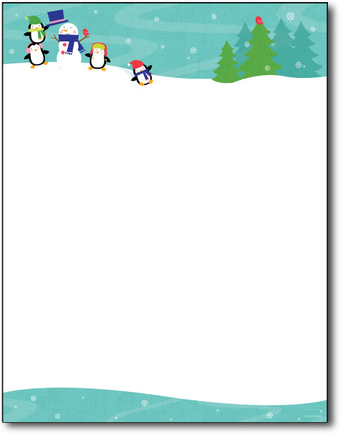 Penguins Playing Letterhead - 80 Sheets