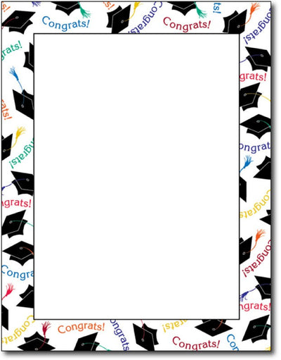 24 lb Graduation Letterhead, measure(8 1/2" x 11"), compatible with inkjet and laser, matte both sides