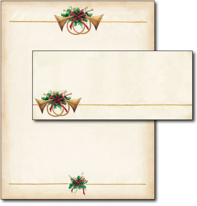 Antique Horns Letterhead & Envelopes - 40 Sets, Inkjet and Laser Printer Compatible