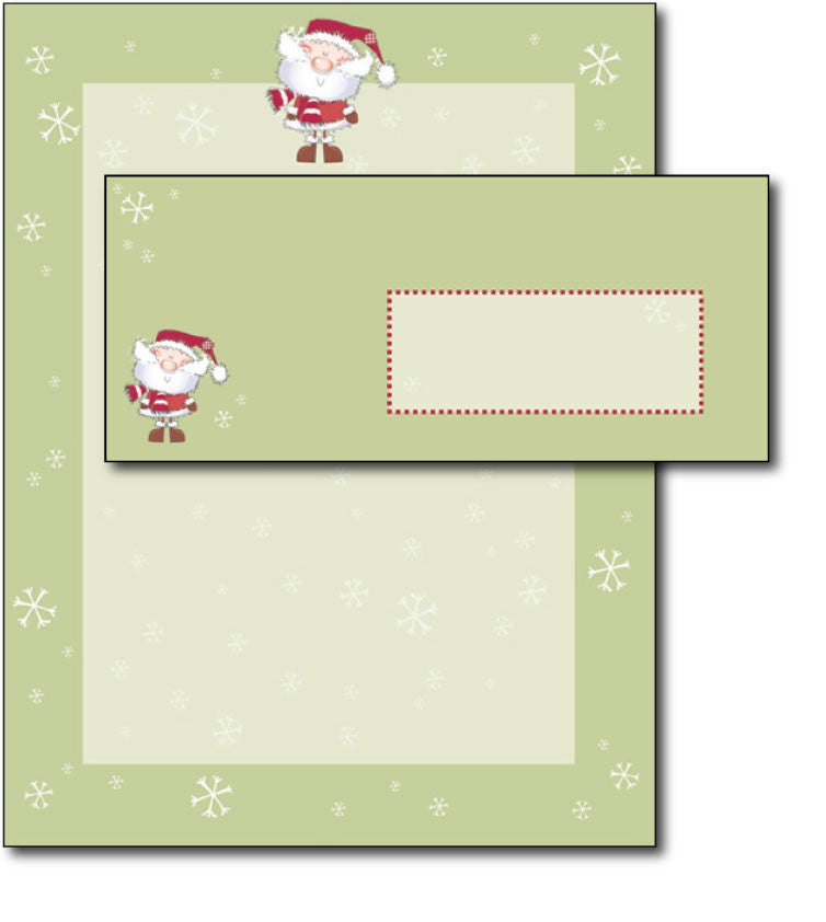 Merry Xmas Santa Letterhead & Envelopes - 40 Sets, compatible with inkjet and laser