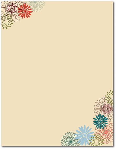 50lb Fall Mums Letterhead, measure(8 1/2" x 11"), compatible with inkjet and laser