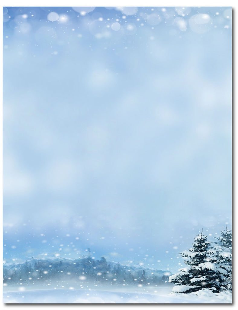 50lb Beautiful Winter Letterhead, measure(8 1/2" x 11"), compatible with inkjet and laser
